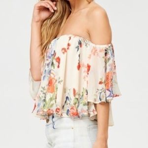 Flowy, boho off the shoulder crop top